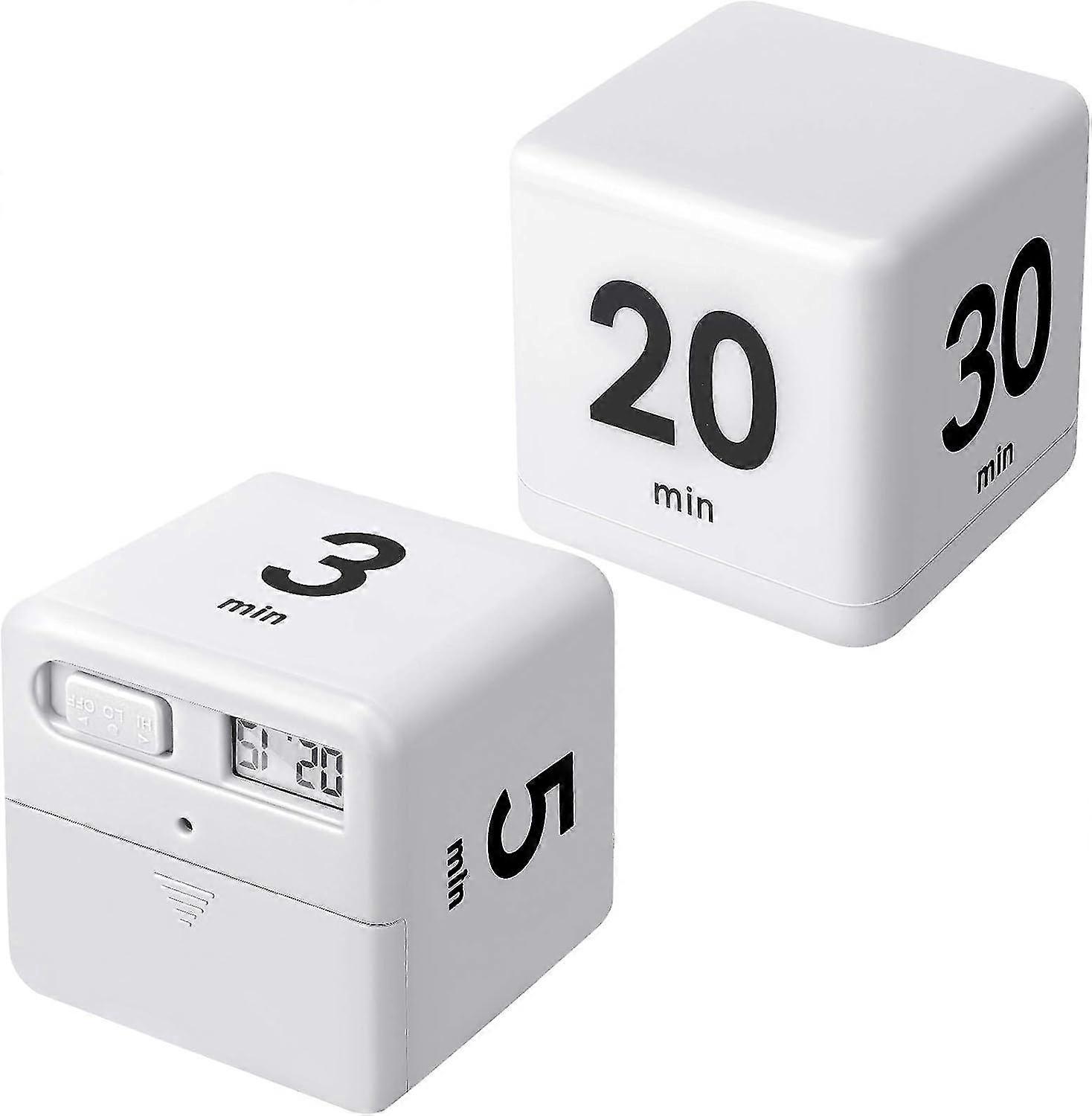 2 Pieces Cube Timers Gravity Sensor Flip Timer Kids Timer Workout Timer and Game Timer for Time Management, 1 3 5 10 Minut