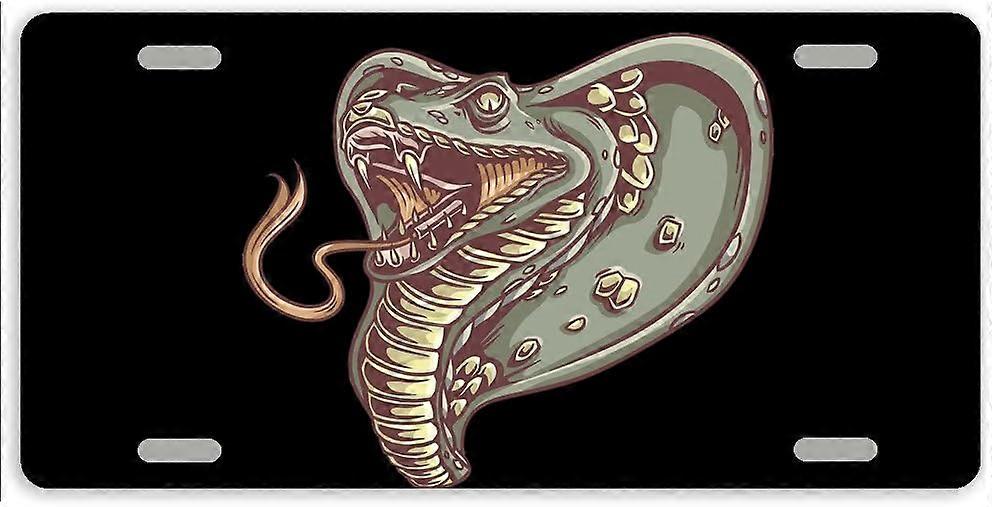 Tampa de Placa de Licença de Carro de Metal Cobra com 4 Furos 12 x 6 Polegadas