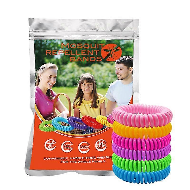 10pcs/ 12 Pcs Mosquito Repellent Bracelet 2pcs Sticker Combination Mosquito Repellent Phone Cord Bracelet Eva Sting Watch#Cjgc008