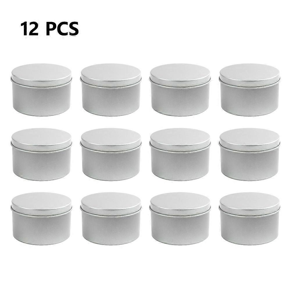 12Pcs Empty Art Craft Storage Box Tins Round Meta Pot Candle Making DIY Candle Supplie  for Essential Oil Soy Cosmetic Container