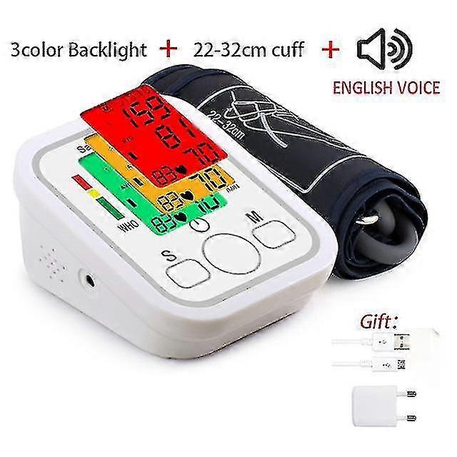 Naiwang Automatic Digital Blood Pressure Monitor Upper Arm Lcd Blood Pressure Monitors With English Voice Home Bp Heart Rate Pulse Meter