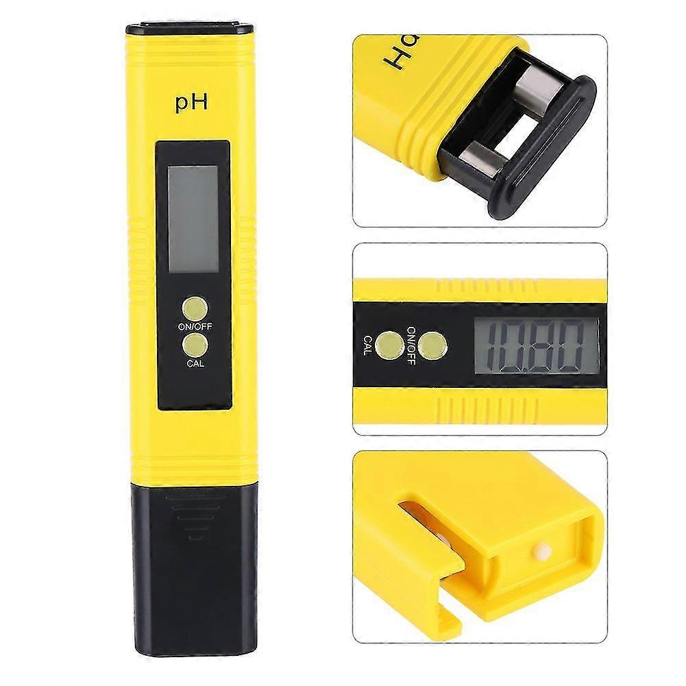 Water Ph Test Meter Portable Tester Tool Digital Display For Aquarium Pool Wine (1pc, Yellow)