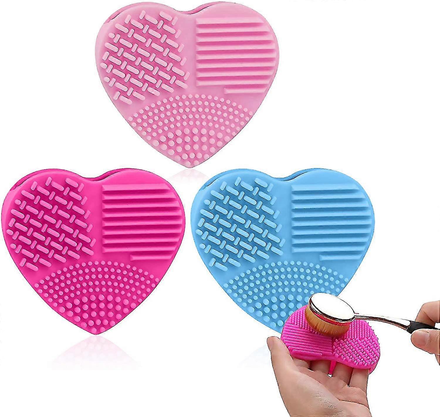 Portable Heart-shaped Makeup Brush Cleaning Pad