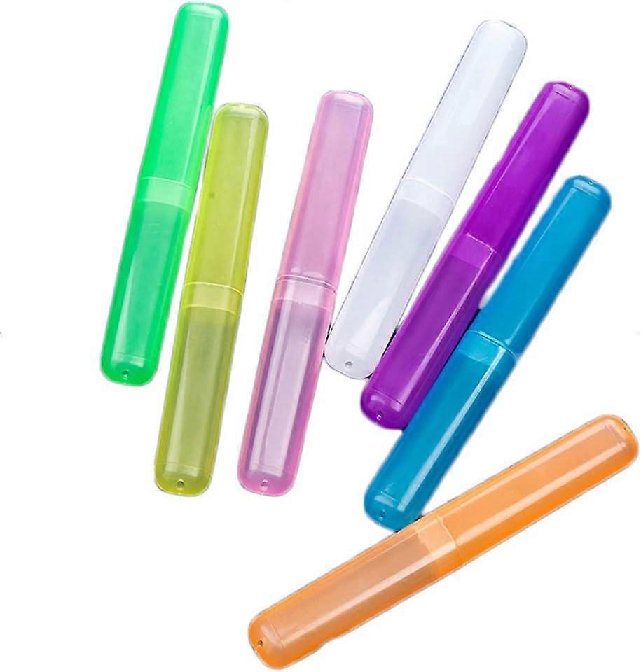 Reisezahnbürstenhalter Case Box Rohrabdeckung Zahnbürste Aufbewahrungsbox Wiederverwendbare Zahnbürstenbox aus Kunststoff Reisebehälter Box 2pcs Zufällige Farbe
