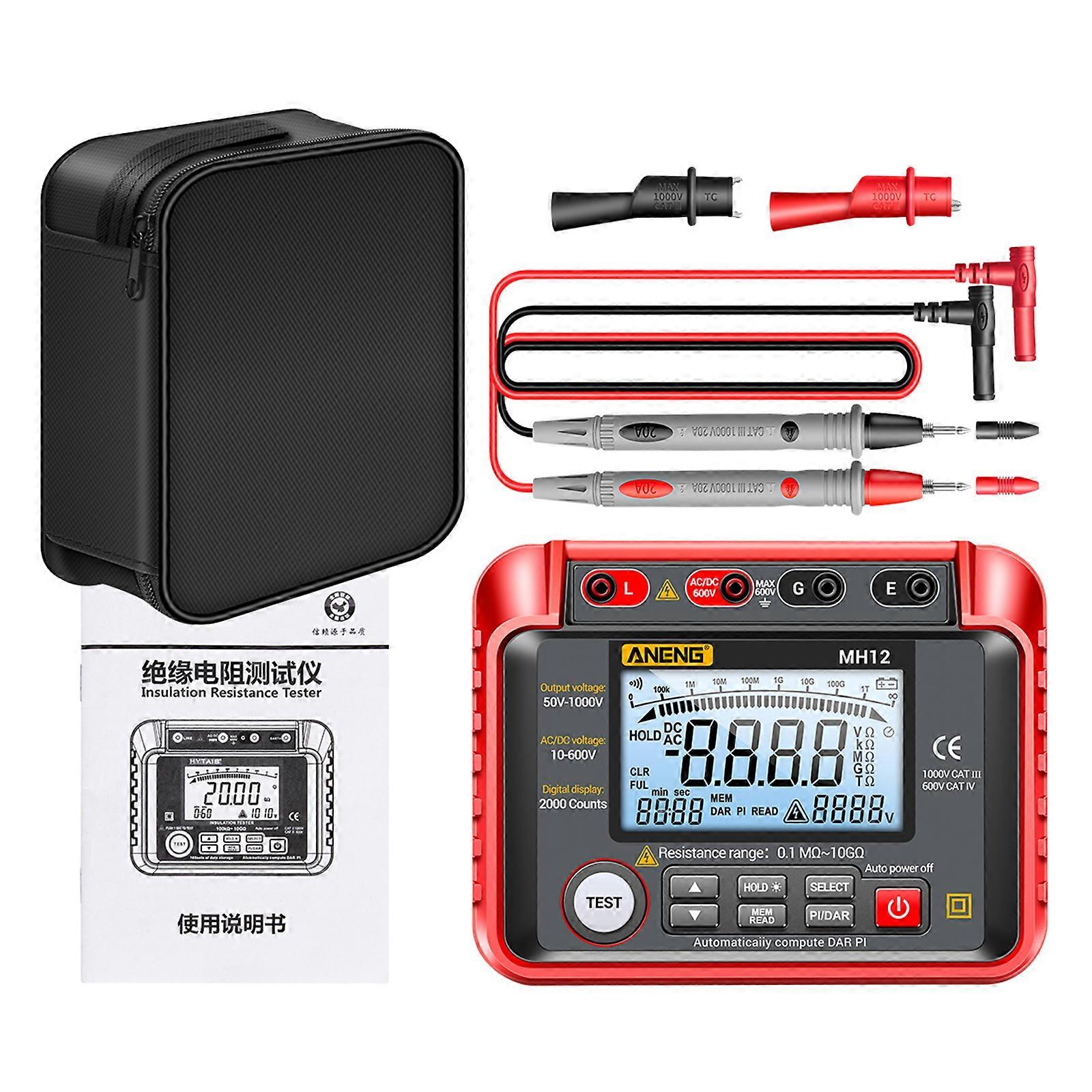 Digitale Multimeter Isolatieweerstand Multi Tester DCV ACV Megohm Meter LCD