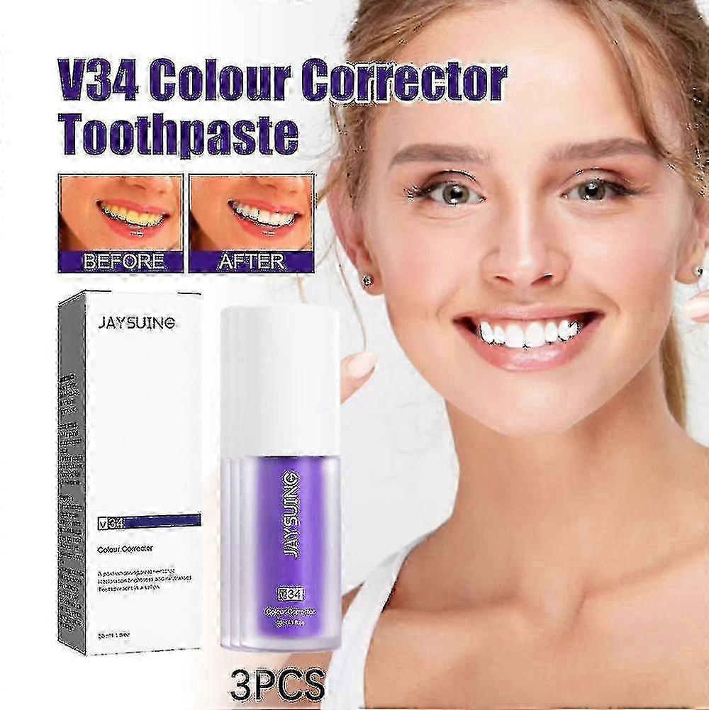 1pc Jaysuing V34 パープル歯磨き粉 クリーン マウス 臭い 歯の汚れ 美容歯 ホワイトニング 歯のケア 歯磨き粉 |