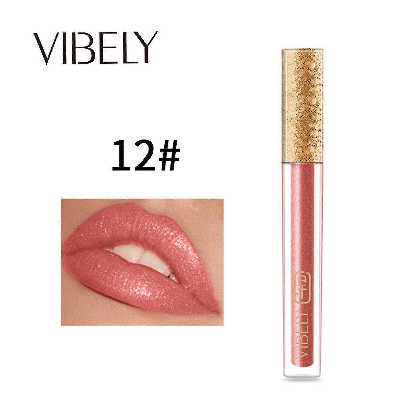 Pearly Shiny Lip Glaze Lipstick Glitter Moisturizing Matte Non-stick Cup