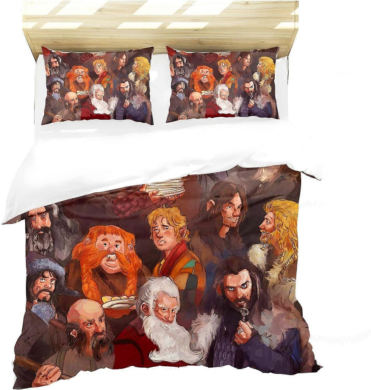 Ringenes Herre Hobbit mikrofiber dynebetræk og pudebetræk sengetøj sæt