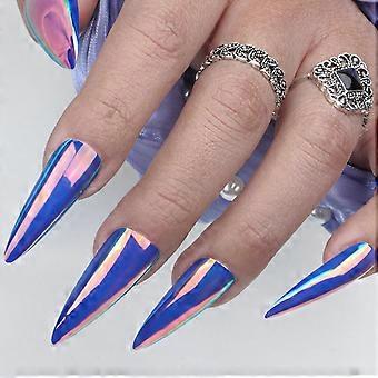 Color deslumbrante uñas a presión delgadas de cubierta completa adorno de uñas modelo de pegamento de gelatina