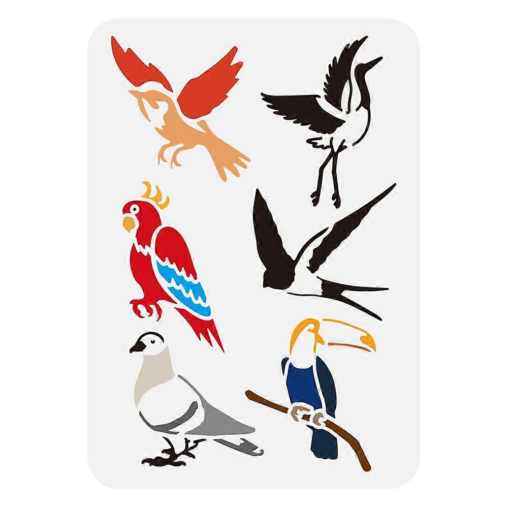 1pc Plastic Hollow Out Drawing Painting Stencils Templates for Painting on Scrapbook Fabric Tiles Floor Furniture Wood Bird 29.7x21cm