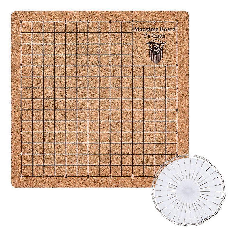 Square Cork Blocking Mats for Knitting Blocking Boards with Grids for Needlepoint Crochet BurlyWood 20.5x20.5x1cm