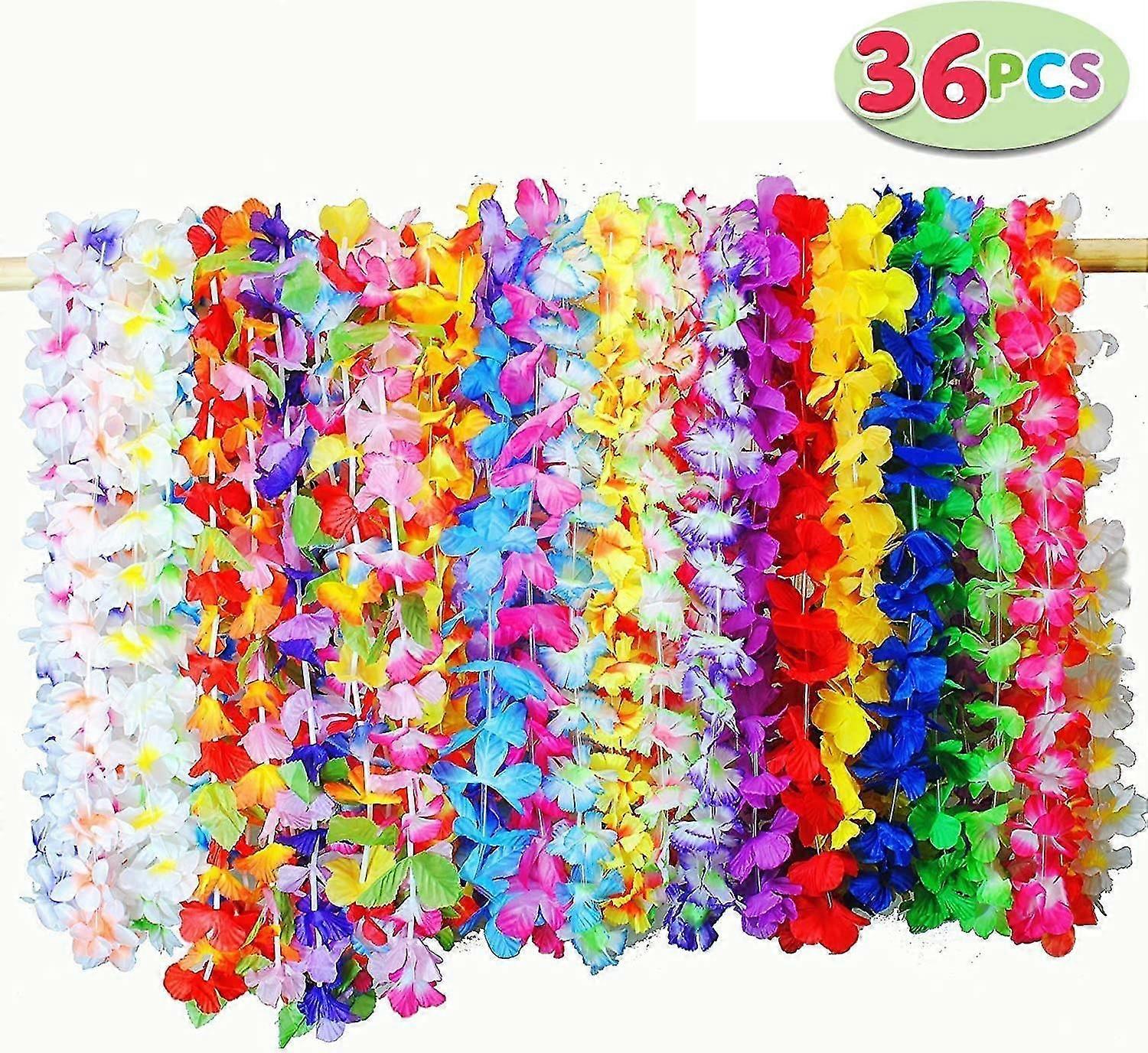 36件热带夏威夷Luau花环派对礼品,生日派对礼品,海滩主题派对装饰