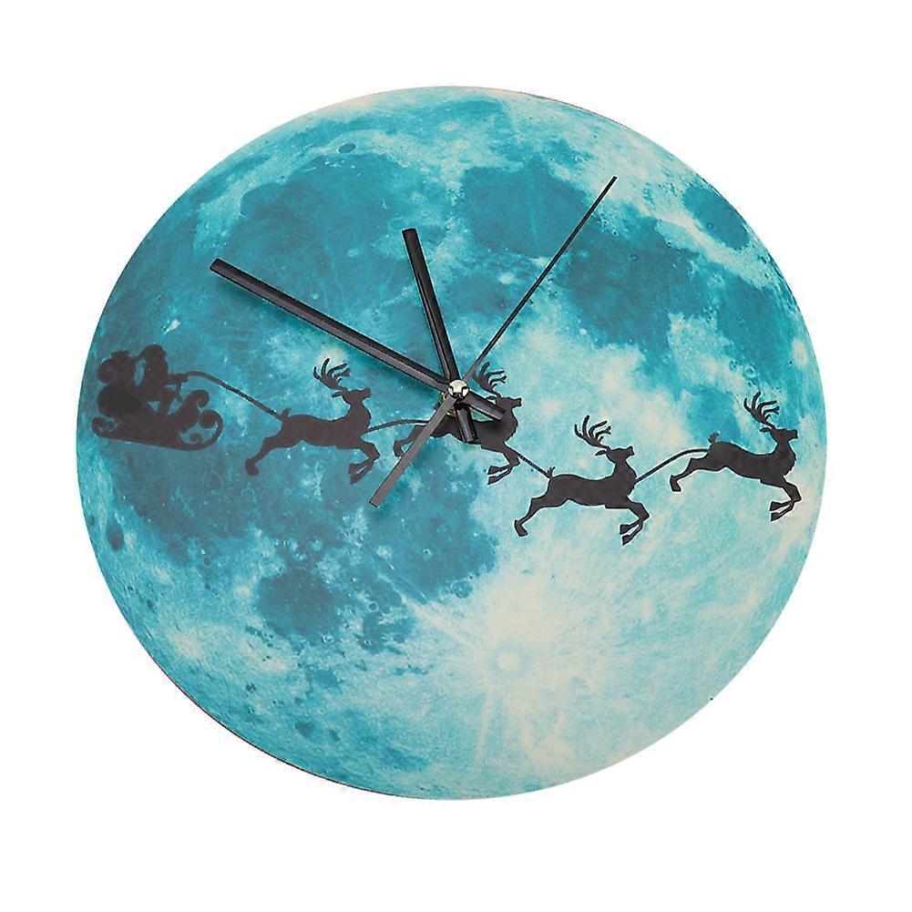 Waterproof Glowing Moon Wall Clock 30cm Hanging Clock for Bedroom Decor