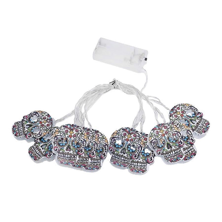 Halloween Skull Ghost LED Decorative String Lights Battery Powered