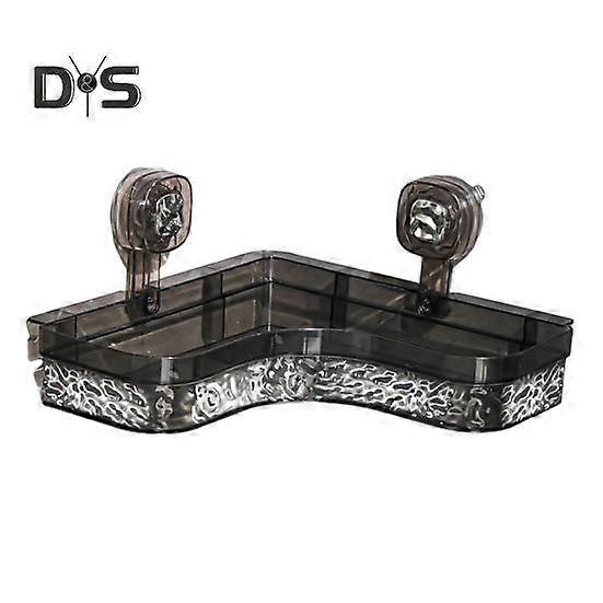 No-Drill Clear Wall Caddy Storage Rack with Suction Cup Triangular Compartments Strong Load-bearing Easy to Install Bathroom Corner Storage Shelf