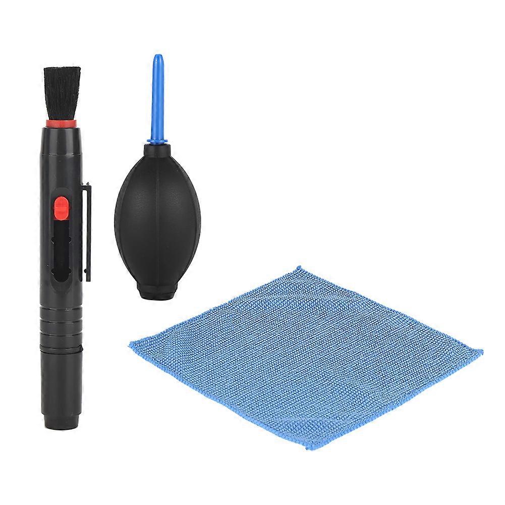 Portable Camera Lens Cleaning Kit - Includes Dust Blower, Brush, and Microfiber Cloth