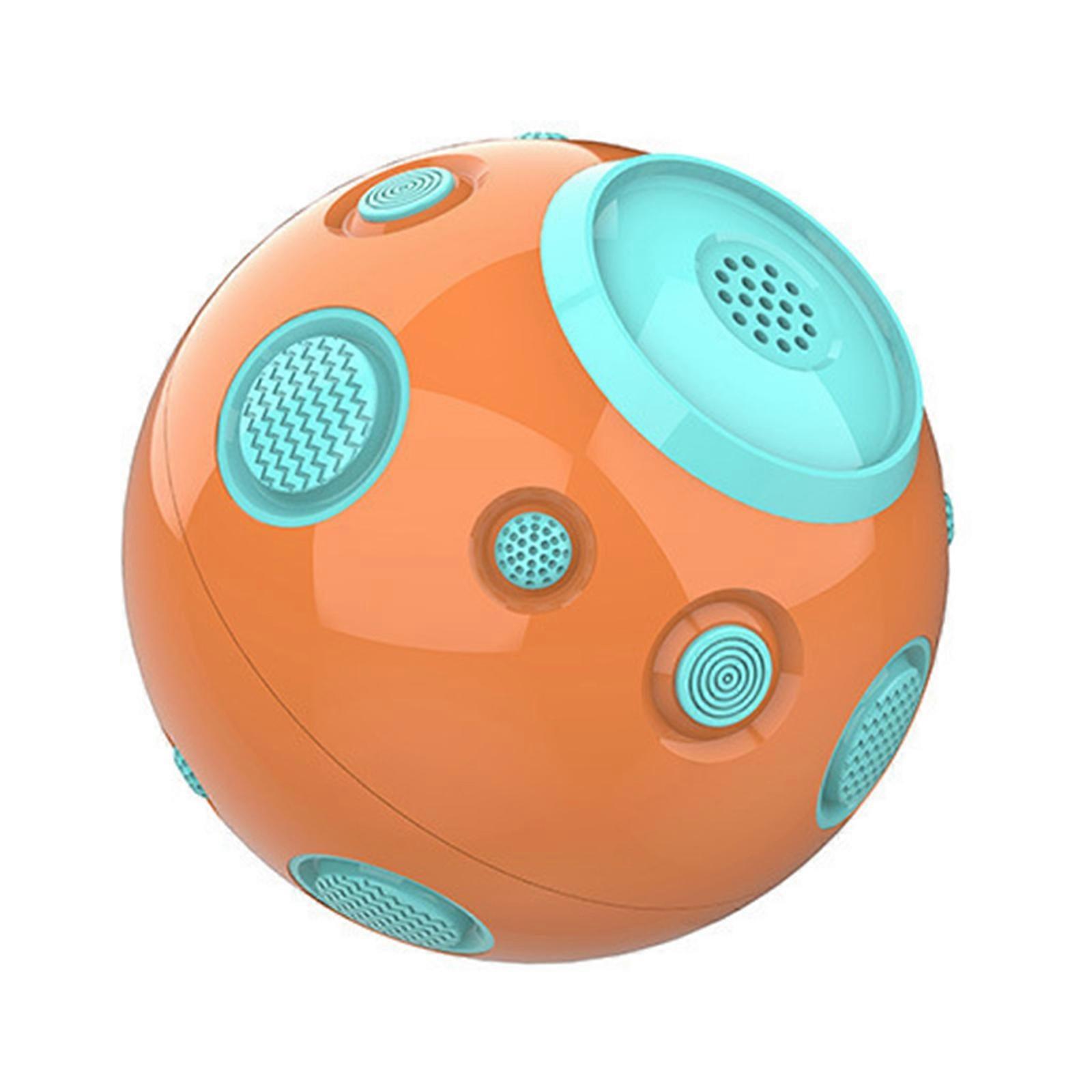 Pet Ball-shape Molar Chew Toy Puppy Teething for Teething Cleaning Dog Ball Chew Ball Toy Teething with Sound orange green