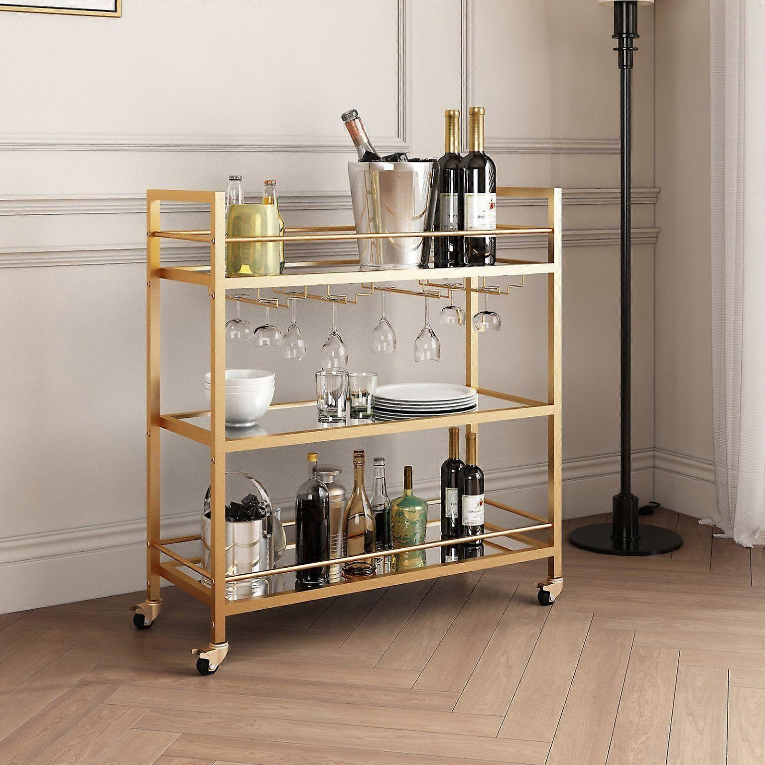 Bar Cart Wine Rack Drinks Trolley
