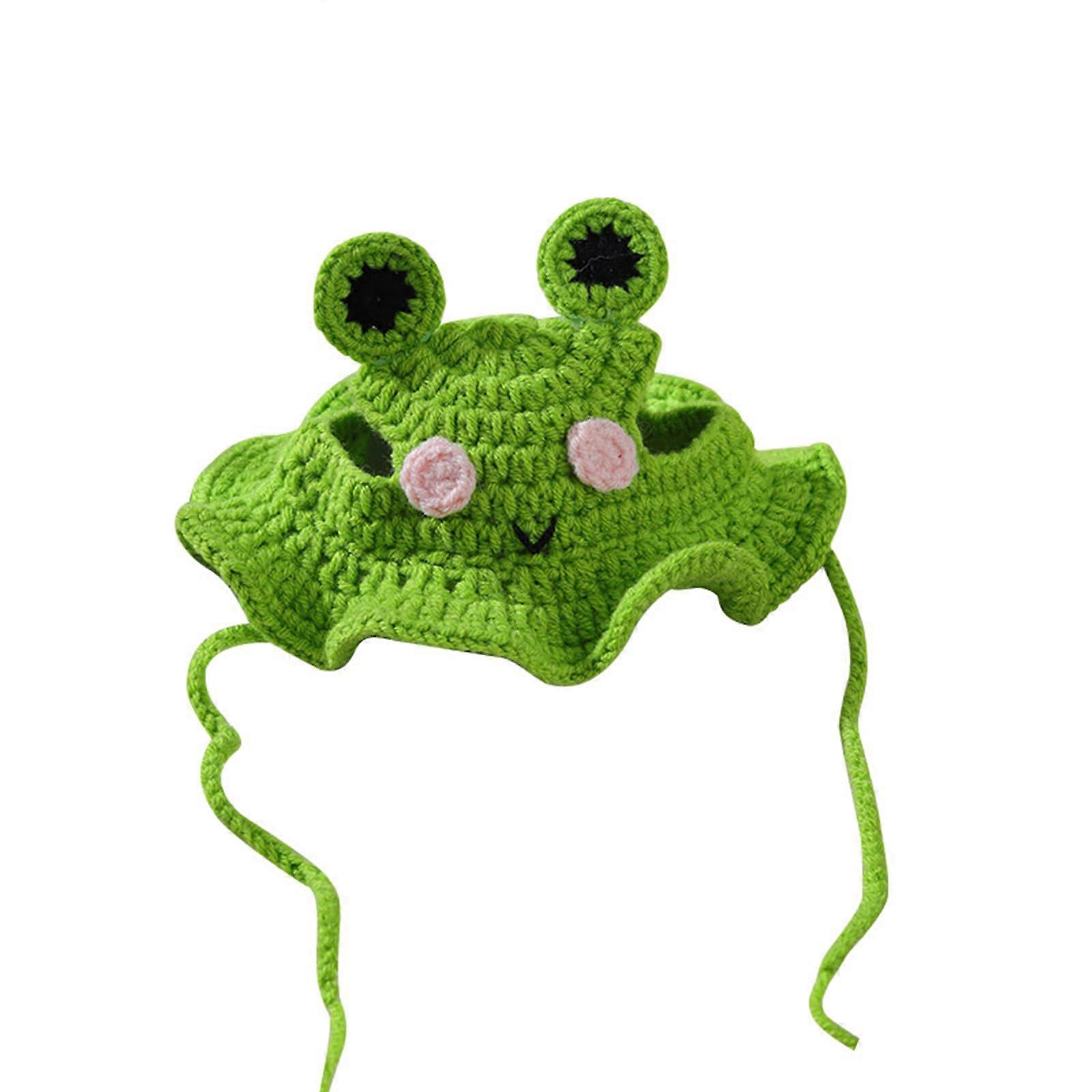 Cute Frog Shape Cat Hat for Medium Cats, Cartoon Design for Parties and Festivals, Soft Material, Fun Style