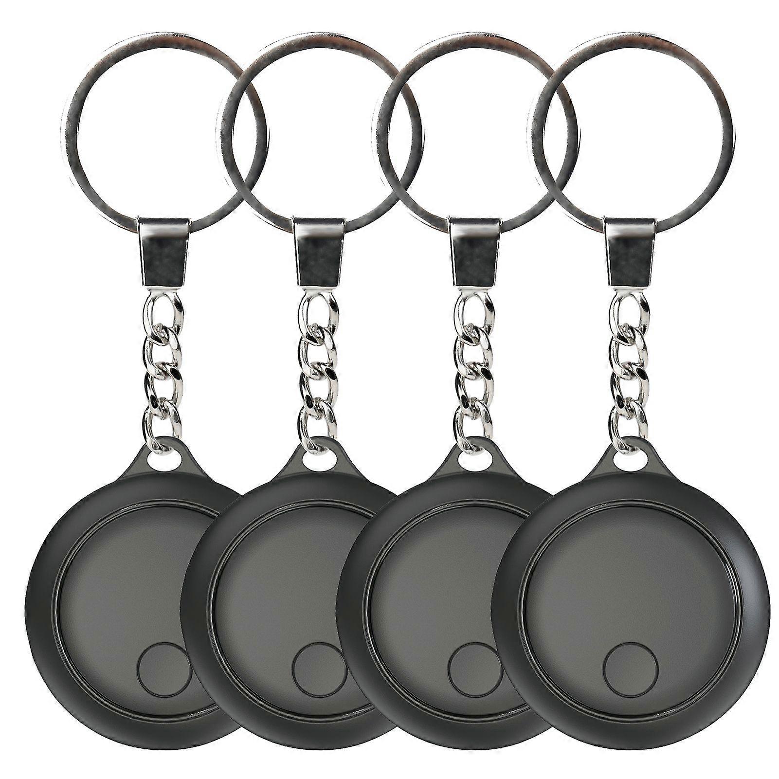 BT Tracker Item Finder Work with Find My, 4 Pack Battery Operated Item Locator with Chain Support Message Push and Sound Alarm for Keys Wallet Luggage