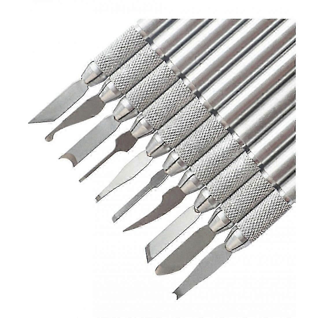 10pcs Stainless Steel Wax Carving Tool Set for Dental Lab - Professional Hand Chisel Knives