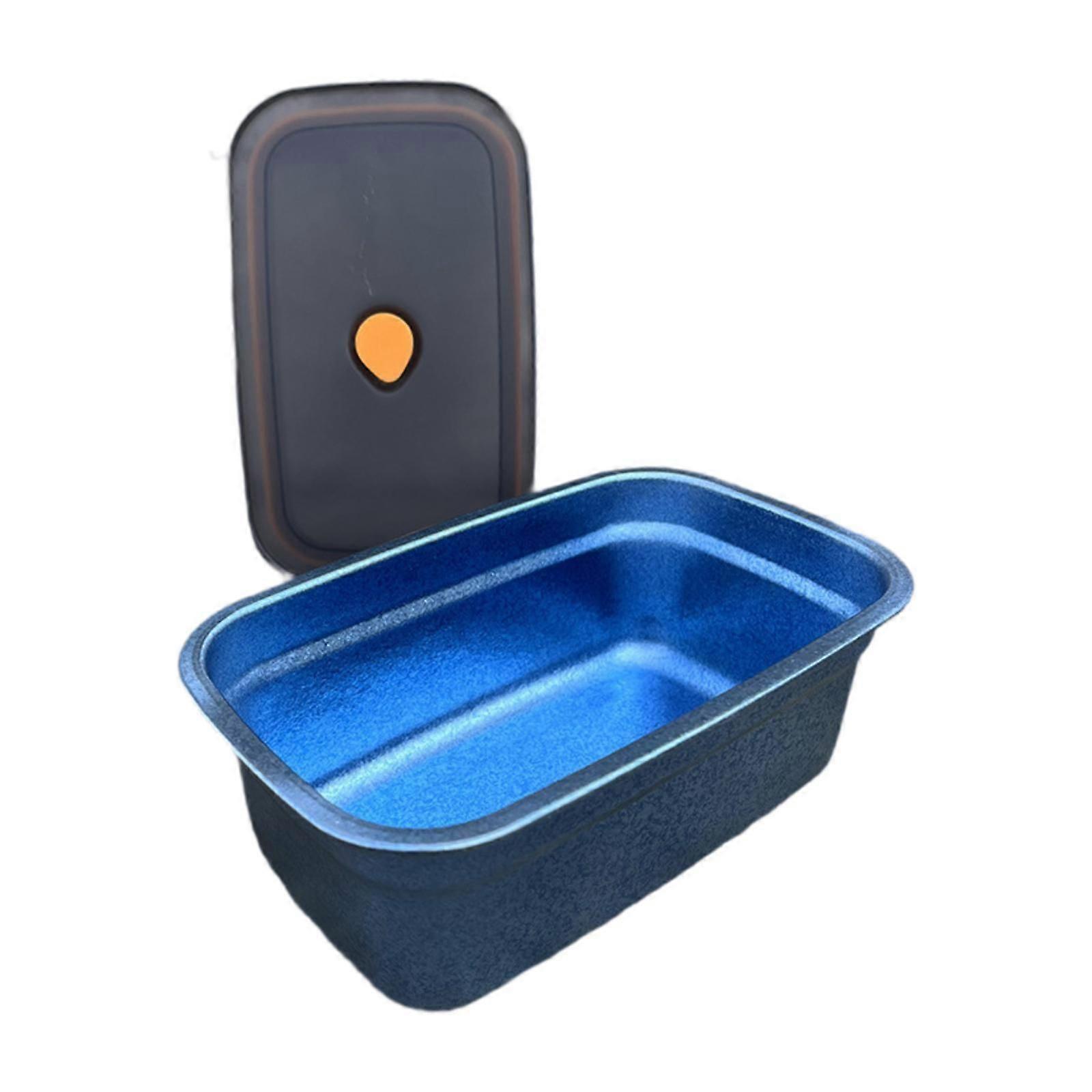 Titanium Lunch Box with Lid Food Storage Container for Office Fridge Camping blue