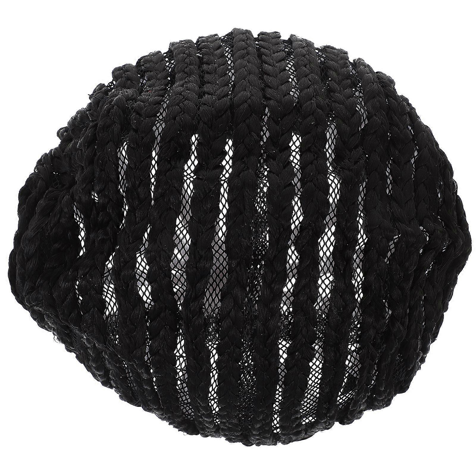 1PC Easier Sew Black Cornrow Braids Crochet Wig Caps Elastic Sew Dome Net Wig Caps for Making Braiding Wigs - Size L