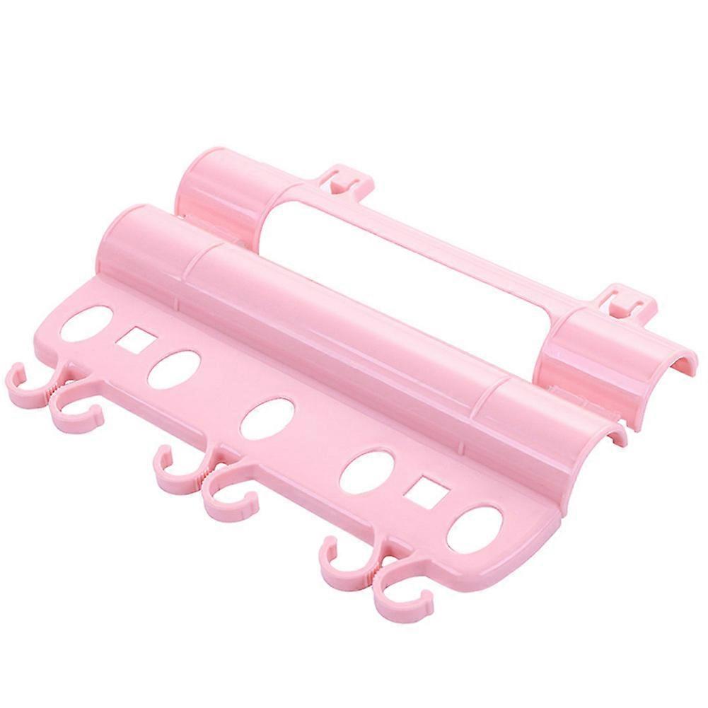Multifunctional Windproof Plastic Rack Hanger With Hooks For Clothes Trouser Coat Adjustable Width One Size White