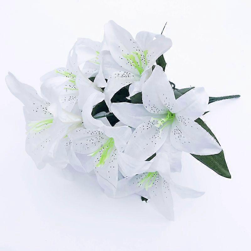Minglan 2pcs Artificial Lily 10 Heads Each for Wedding Party Decor