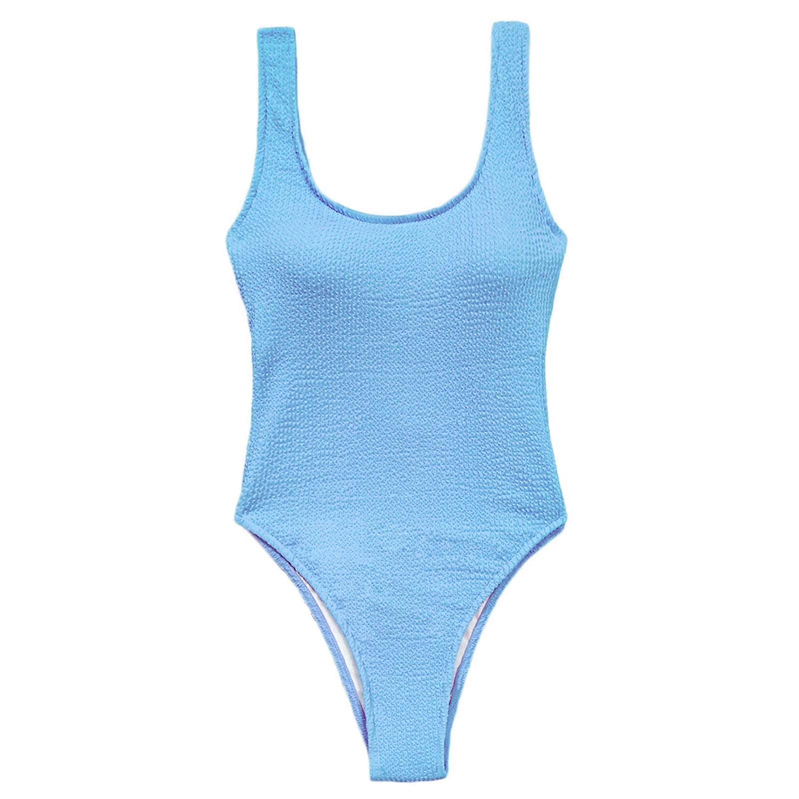 Dos Nu Monokini Body Femmes String 2022 Sexy Une Pièce Maillot De Bain Solide Maillots de Bain Femme Maillot De Bain Maillot De Bain Bleu Ciel S