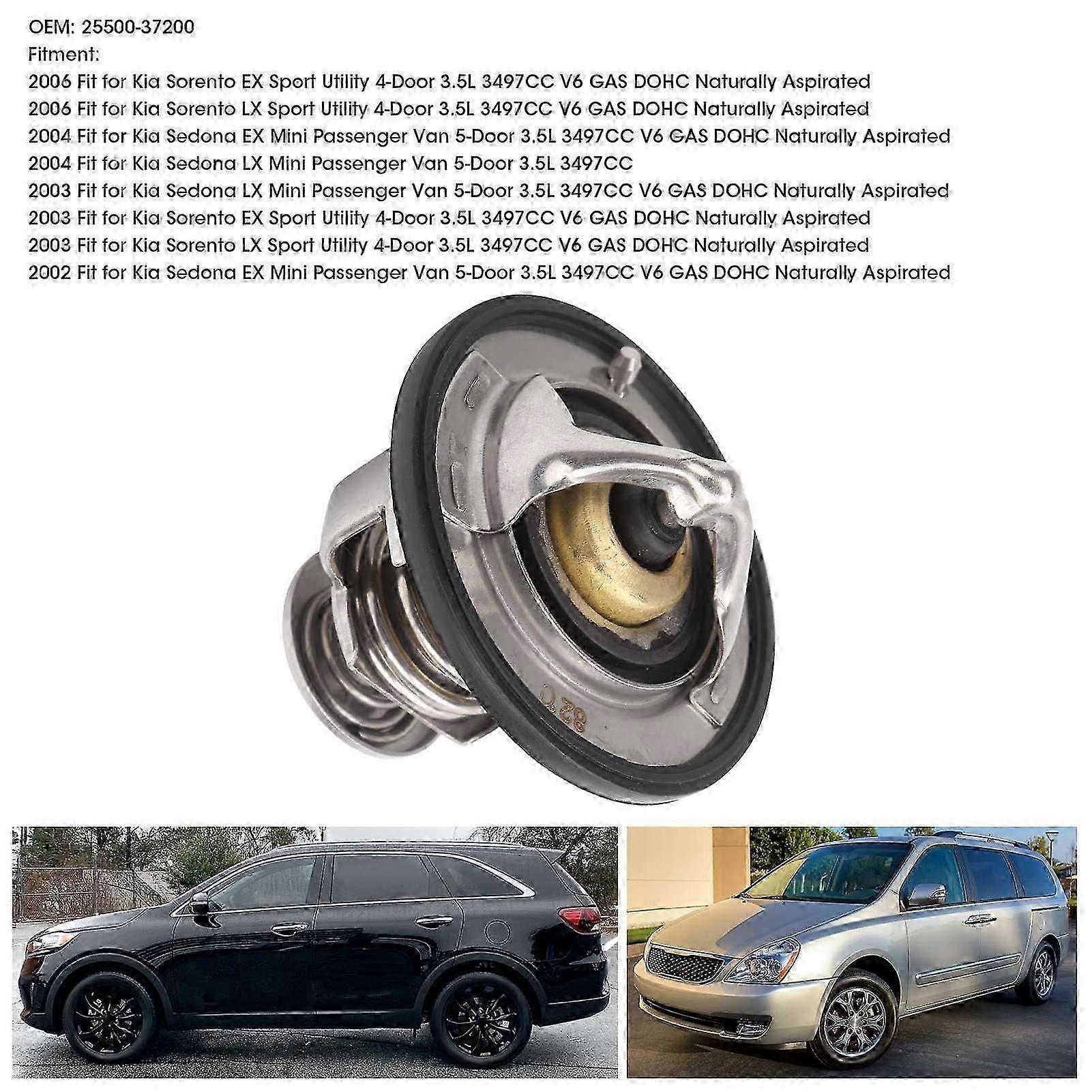 תרמוסטט נוזל קירור מנוע רכב מעולה 25500-37200 מתאים לקיה סדונה/סורנטו 2002-2006