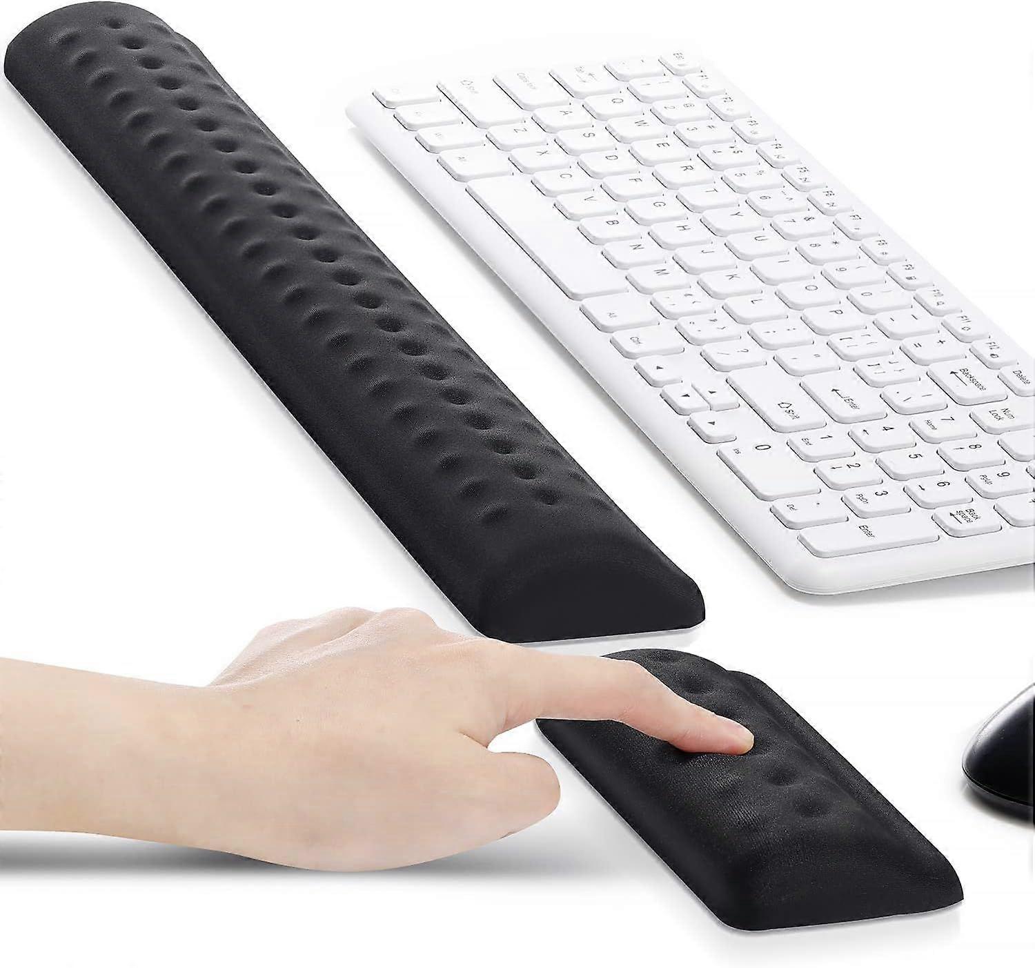Pack of 2 Upgrade Soft Memory Foam Keyboard Wrist Rest with Massage Dot, Ergonomic Wrist Rest for Computer Keyboard with PU Non-Slip Base, Comfortable