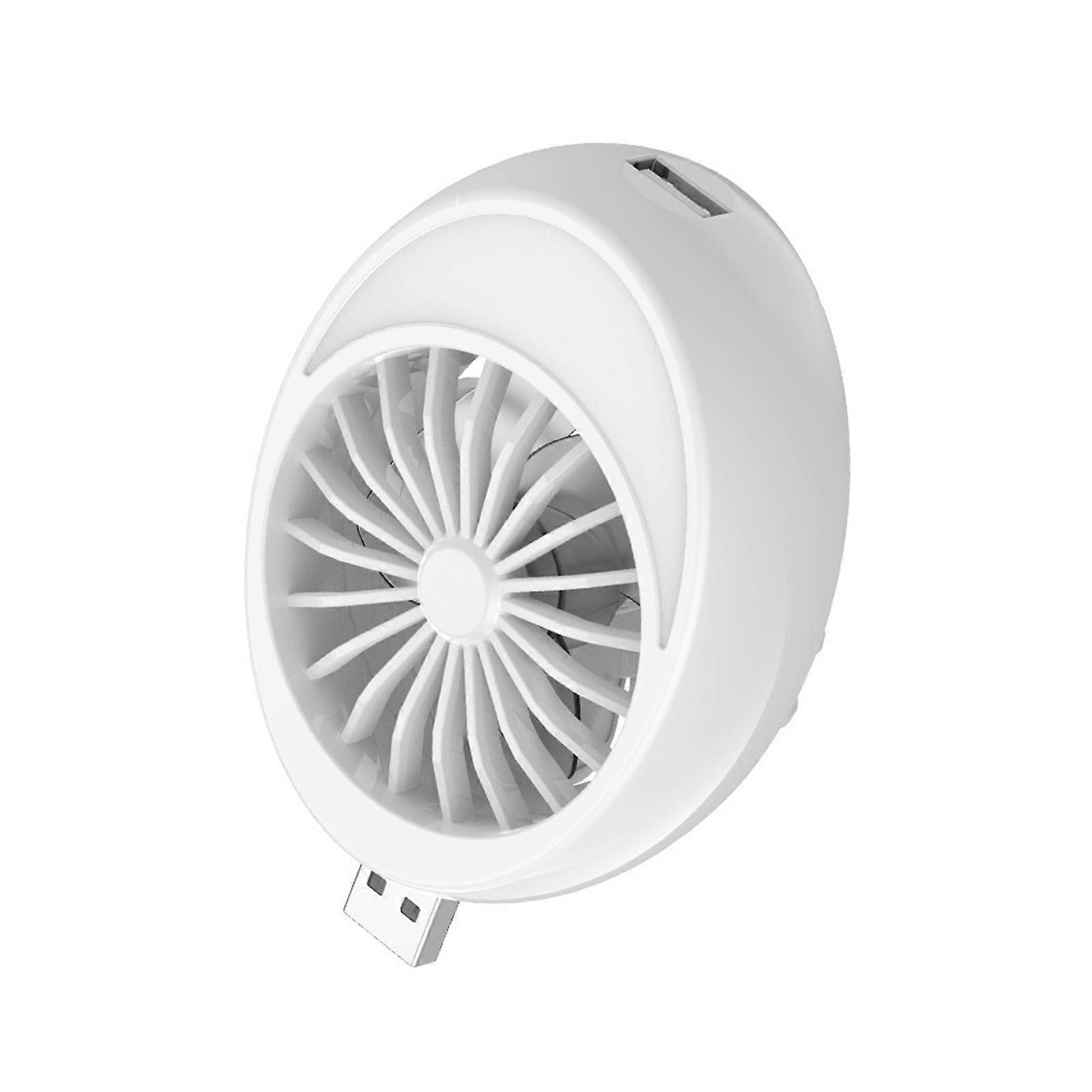USB Desktop Fan 5V1A with One Speed Setting USB Output Support 2 Fan  White