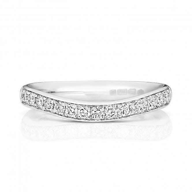 Wedding Band Platinum Diamond Wave Ring WP248/I