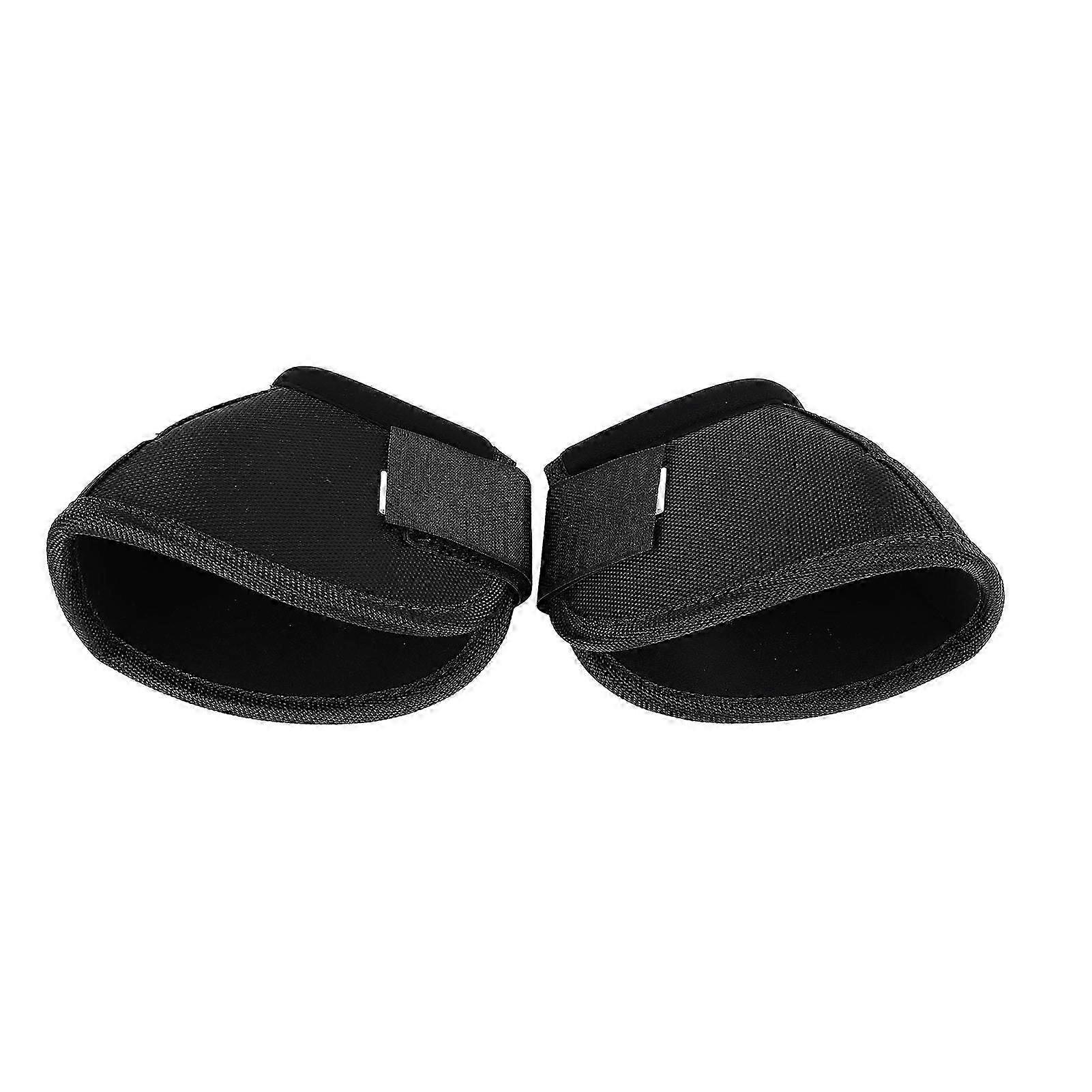 أحذية جرس الحصان أكسفورد قماش مقاوم للاهتراء حماية حافر قابلة للتنفس أسود M