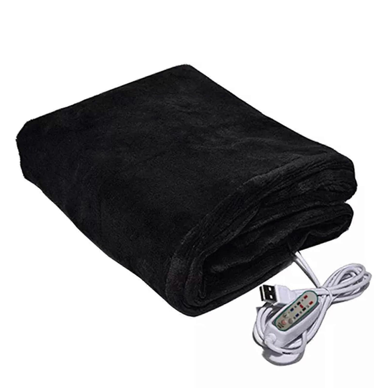 USB Electric Heating Blanket Portable Plush Throw Carpet Wearable Warm Shawl USB Charging