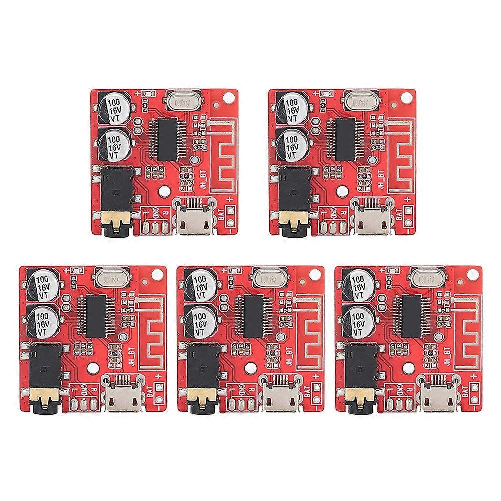 5PCS DIY Bluetooth 5.0 Receiver Board Lossless Decoder Board Wireless Stereo Music Module,Speaker Am
