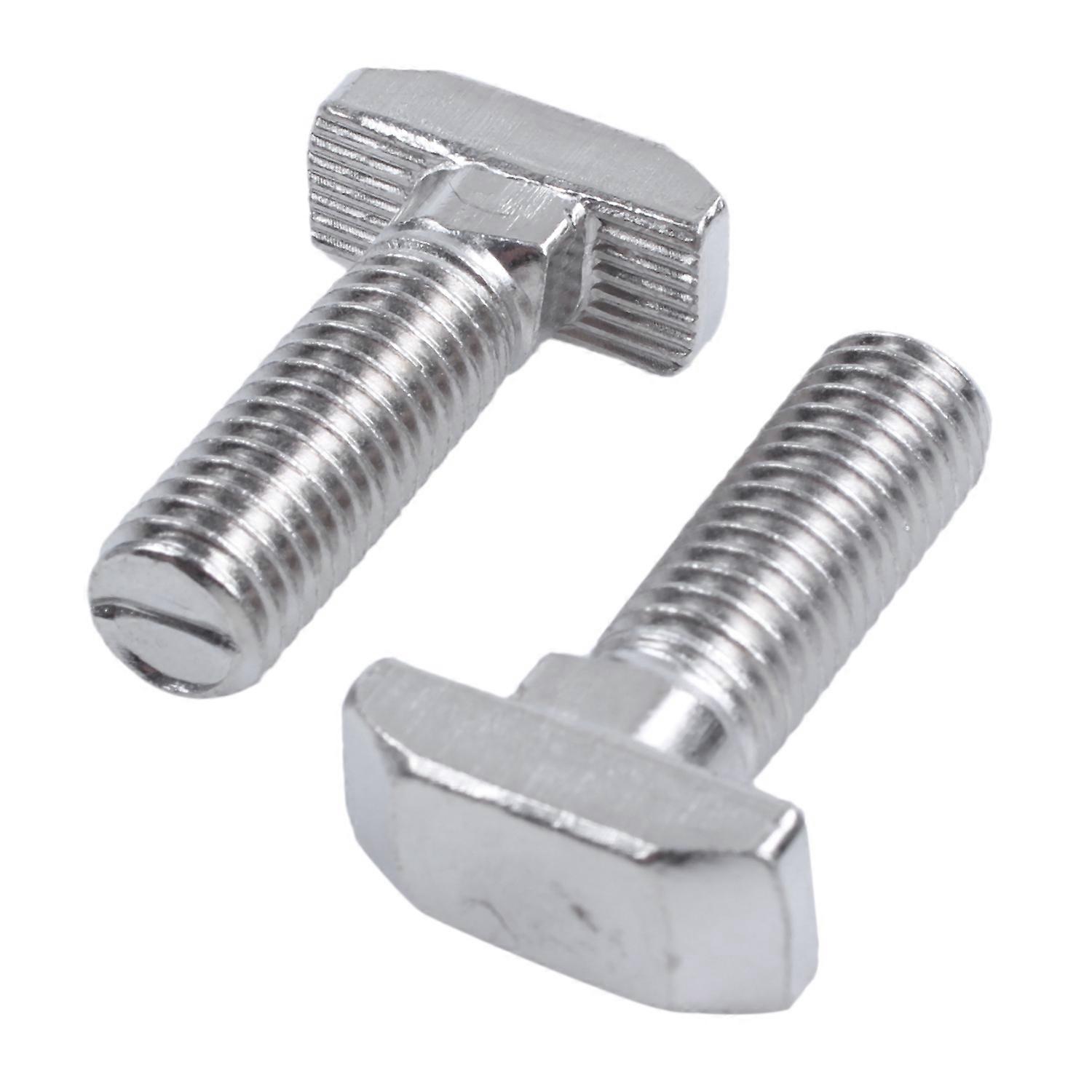 M8 Thread T-Slot Drop-In Stud Sliding Screw Bolt Silver Tone 5pcs