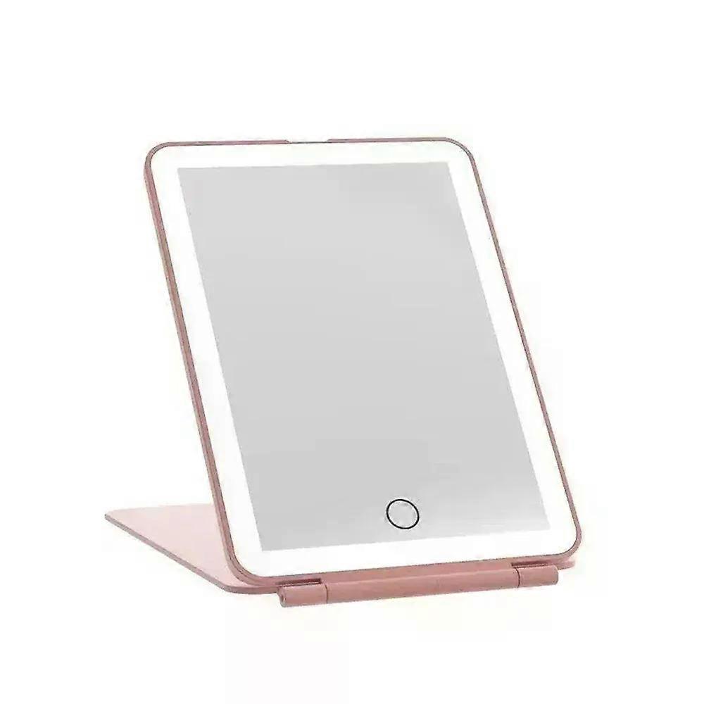 Miroir de maquillage pliable à LED, 3 modes d'éclairage, rechargeable par USB, écran tactile, portable, de table