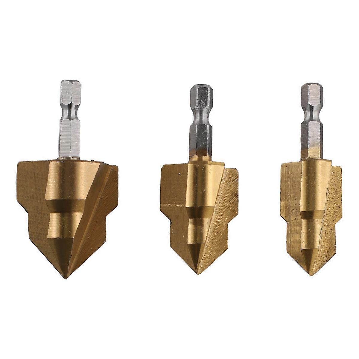 PPR Lifting,3 Blades Stepped Drill Bit,Hexagon Shank Water Pipe Connection Tool 20/25/32mm,Plumber R
