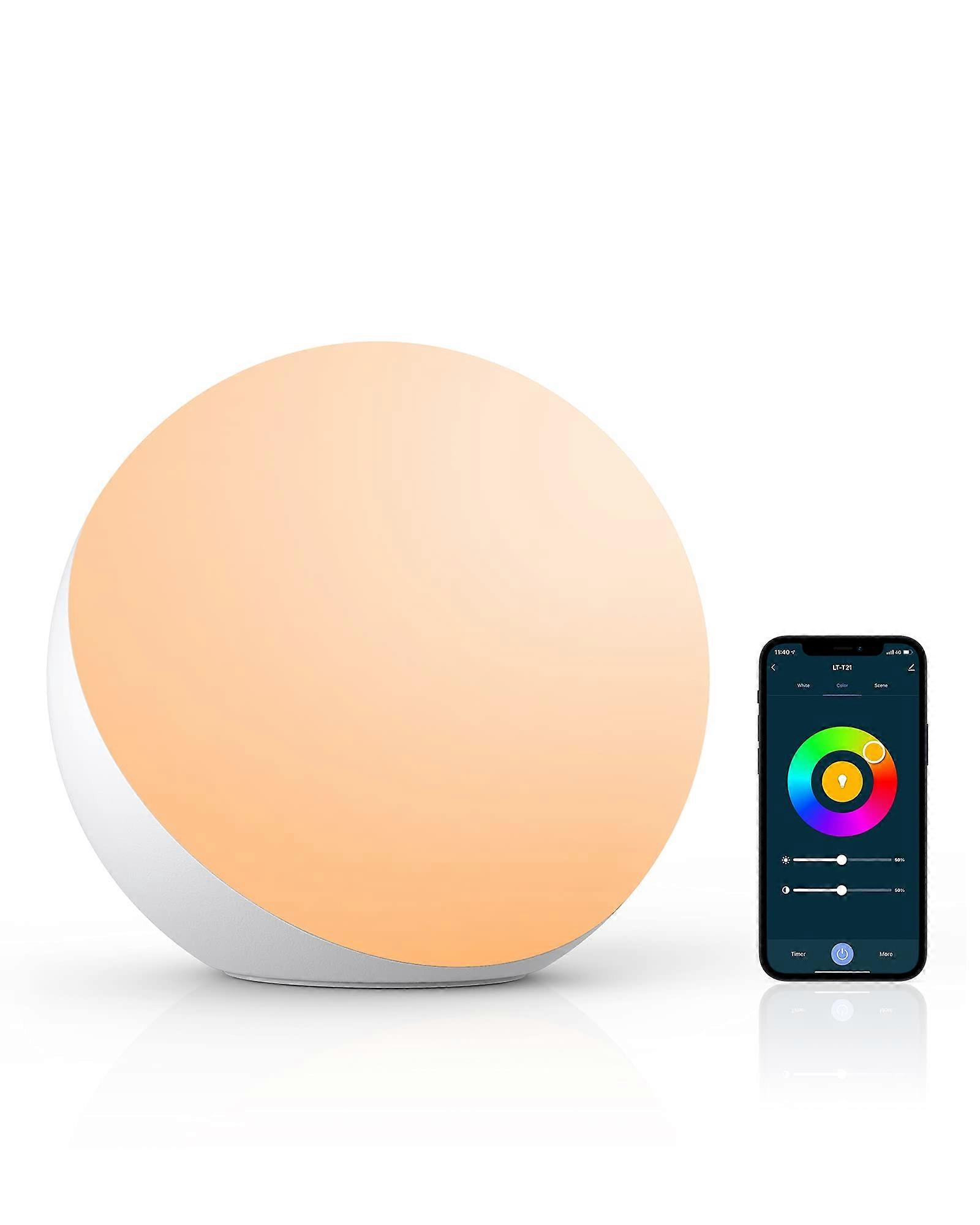 Smart Table Lamp Dimmable LED RGB Color Changing Night Light Compatible with Alexa for Bedroom Use