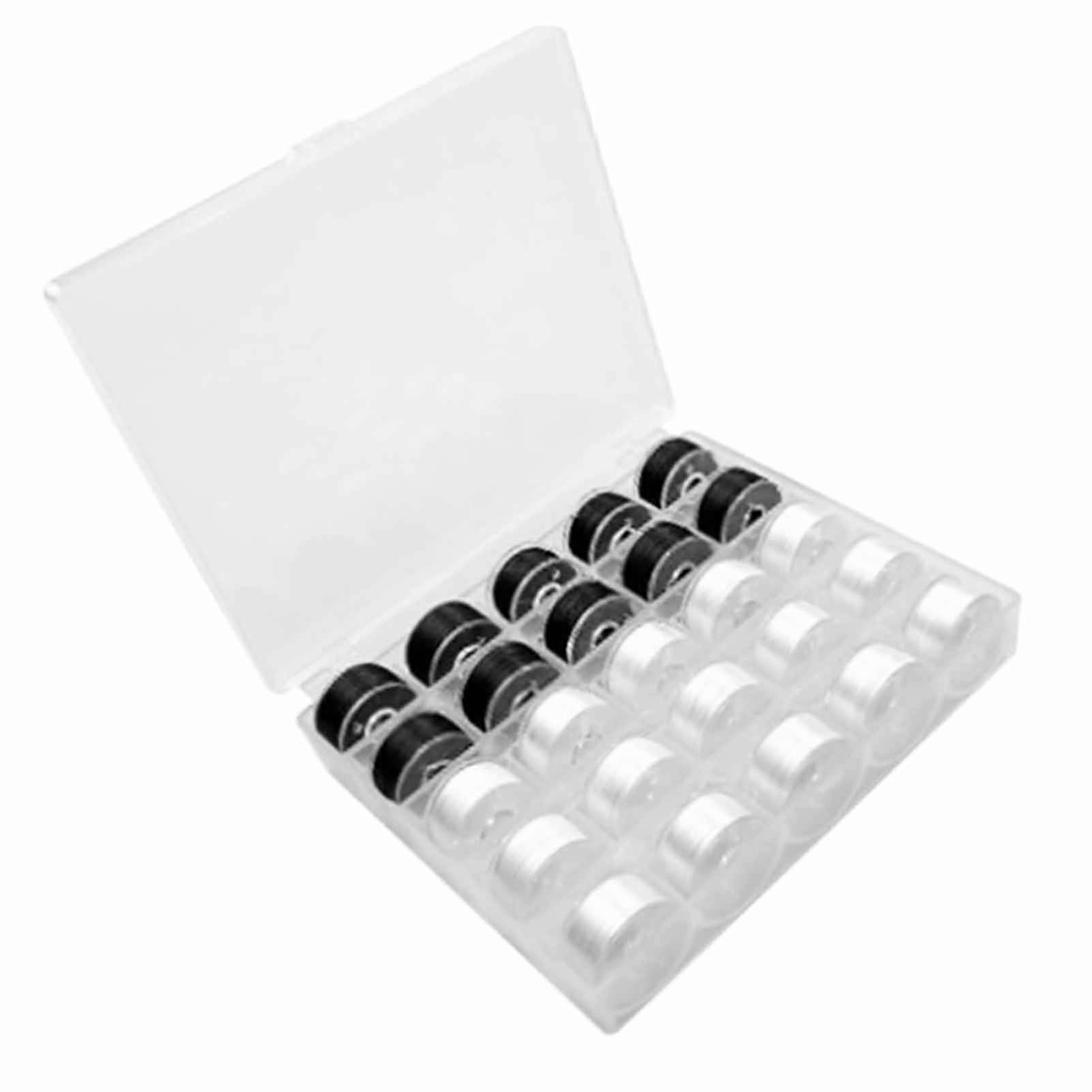Bobbin Box 25 Slots Transparent Empty Organizer Sewing Craft Storage Plastic Case 
