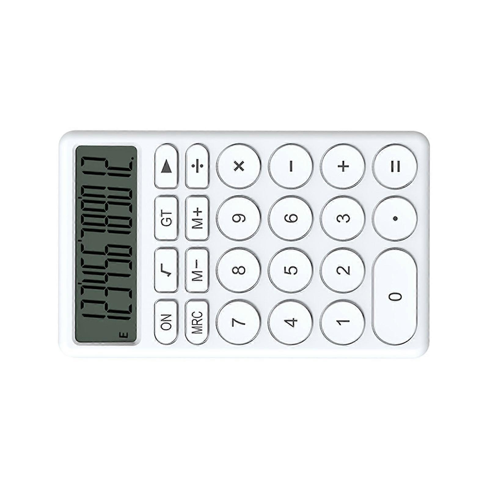 Cartoon Calculator Multifunctional Handheld Small Pocket Calculator with Large Display for Desktop Office School Home White
