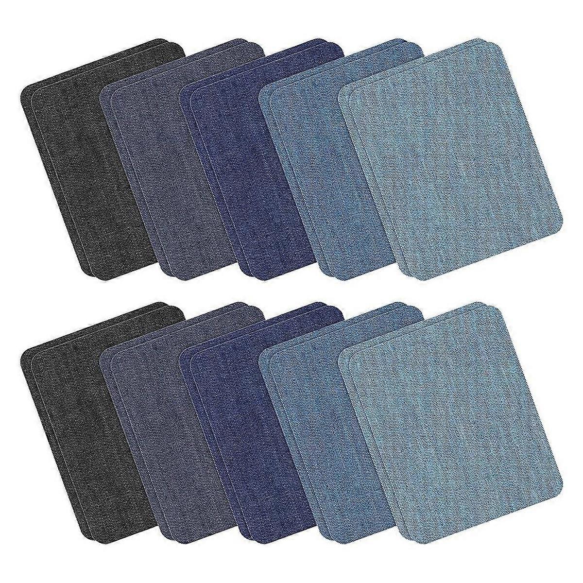20Pcs Iron-On Denim Patches for Clothing Repair Strong Adhesive
