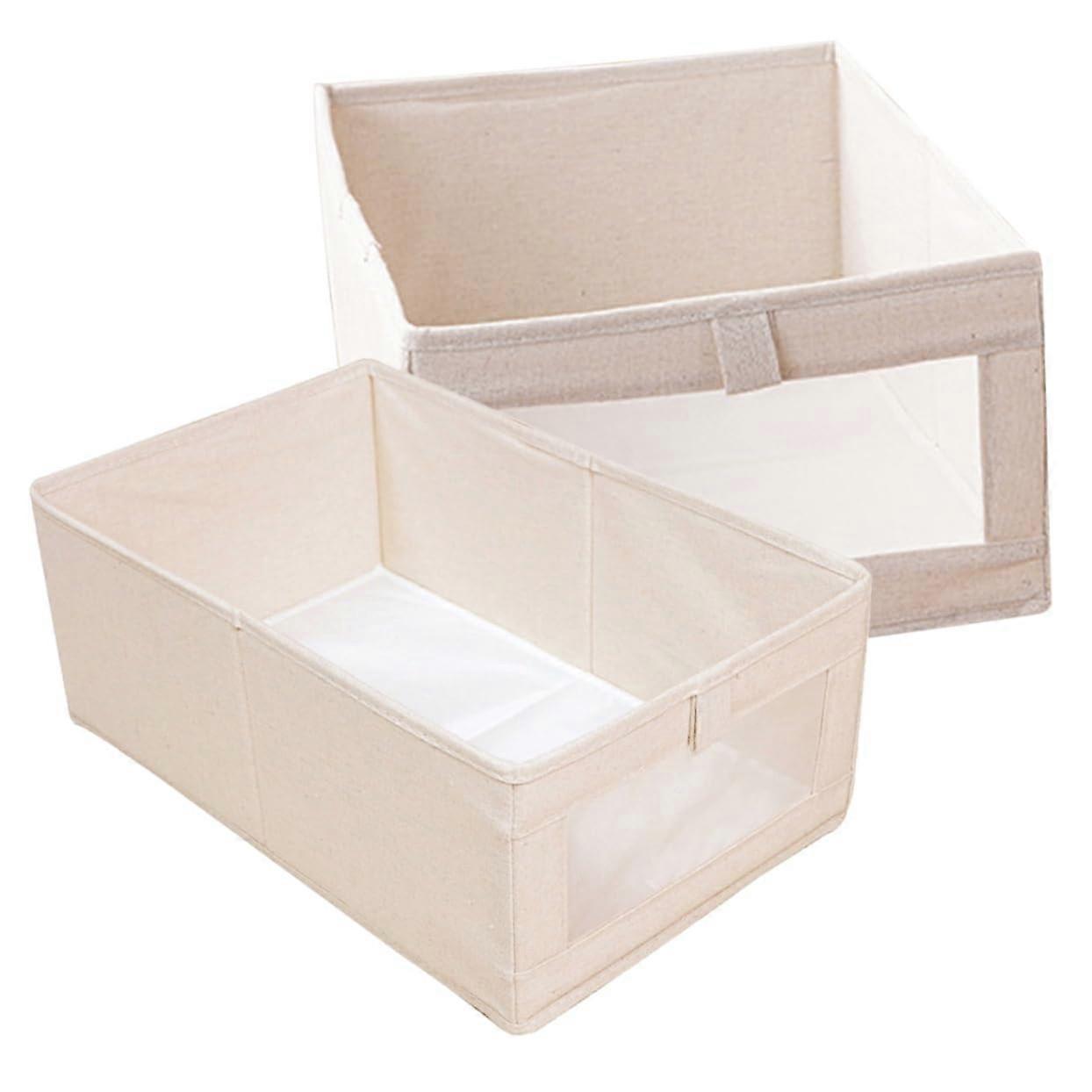 2 pcs Collapsible Fabric Storage B for Clothes Jeans Pants Window Toys and Bedding