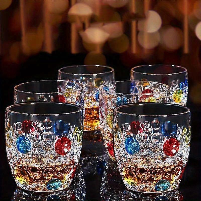 Glass Tumblers Colorful Patterns Lead-Free Glass Set of 4 or 6