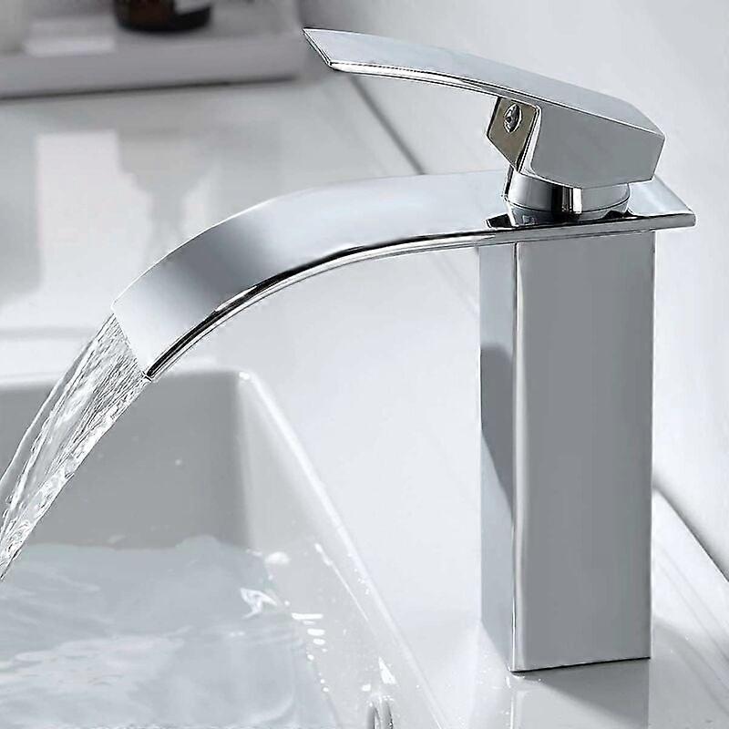 1pcs-faucet-waterfall-short version electroplated (with tube)
