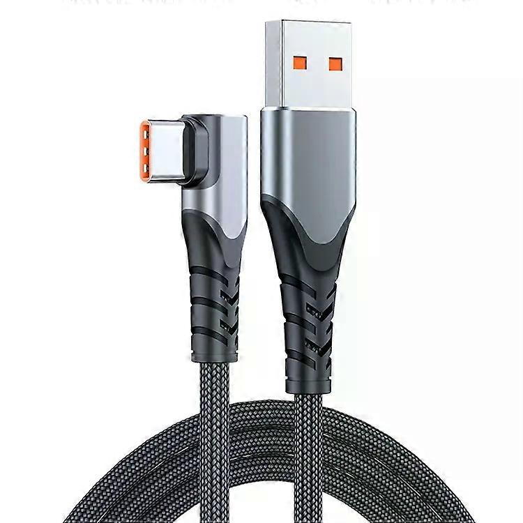 USB-C Fast Data Cable-6A 66W Elbow Design,0.5m,Grey Grey