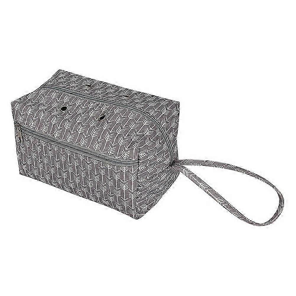 Portable Lightweight Cotton Storage Bag With Zip For Crochet Hooks Thread Yarn