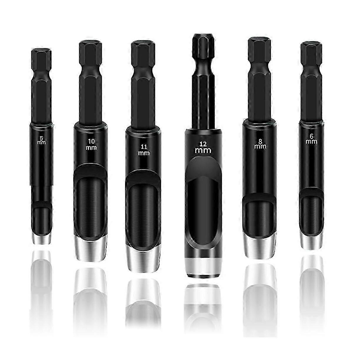 suitable for 6Pcs Hollow Punch Set Drill Bits -Leather Hole Punch Tool Flexible Drill Bit Extension Hexagonal Ha-FO  SHAN  RAN  WANG